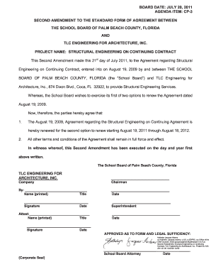 Performance agreement template - Second AMENDMENT STRUCTURAL ENGINEERING-TLC ENGINEERING