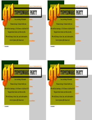 Tupperware Party Invitation