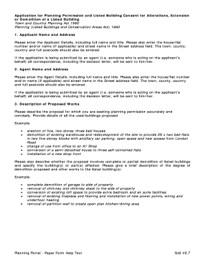 UK Planning Permission and Listed Building Consent Application