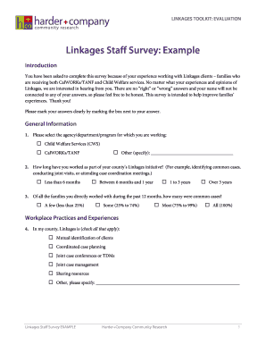 Linkages Staff Survey