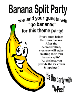 Tupperware Banana Split Party Planning Form