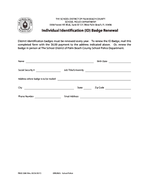School ID Badge Renewal Form