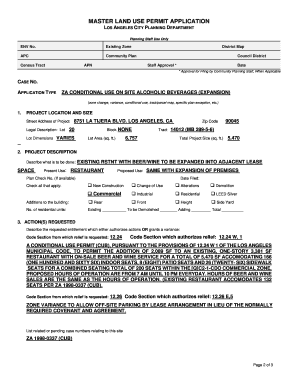 Los Angeles Master Land Use Permit Application