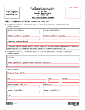 Biovail Corporation Securities Litigation Proof of Claim and Release