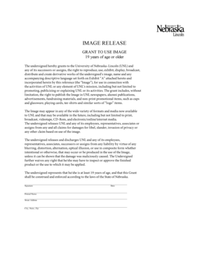 University of Nebraska–Lincoln Image Release Form