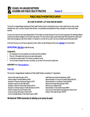 Public Health Workforce Survey