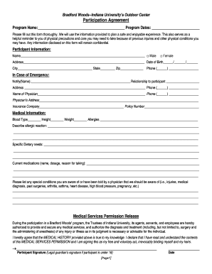 Bradford Woods Participation Agreement