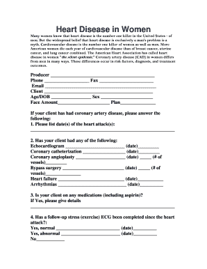 Heart Disease in Women Questionnaire