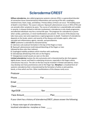 Scleroderma/CREST Medical Questionnaire