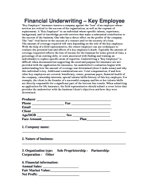 Key Employee Insurance Application