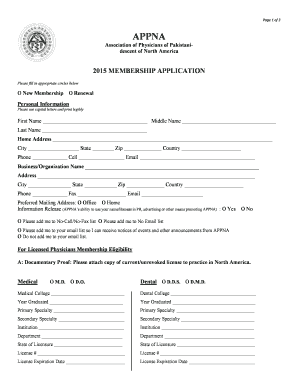 APPNA Membership Application