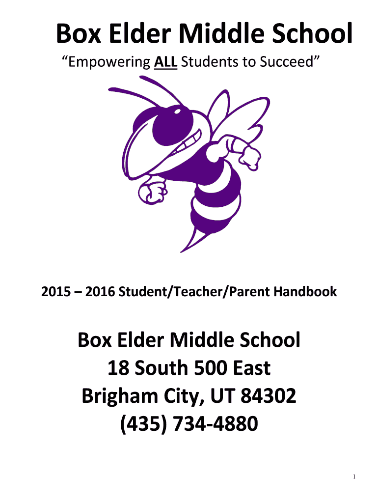 Fillable Online Box Elder Middle Fax Email Print pdfFiller