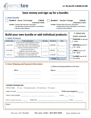 Actigraph Order Form