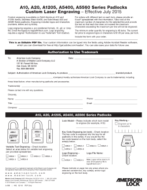 Custom Laser Engraving Form for Padlocks