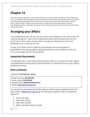 Chapter 11 Arranging your Affairs - parentsupportbcvcnbcca - parentsupportbc vcn bc