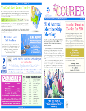 Courier newsletter - Nashville Post Office Credit Union