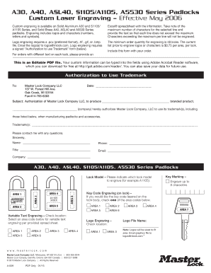 Master Lock Custom Engraving Form