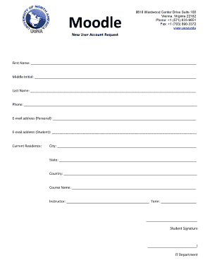 New User Account Request Form