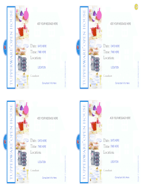 Tupperware Open House Invitation