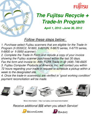 Fujitsu Scanner Trade-In Program Form