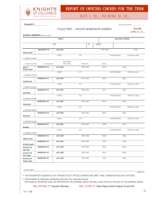 Large printable numbers 1 10 pdf - REPORT OF OFFICERS CHOSEN FOR THE TERM JULY 1, 20 TO JUNE 30, 20 Council # DATE OF ELECTION Due By: JUNE 30, 20 Detach and mail to: Knights of Columbus Supreme Council Office Department of Membership Records 1 Columbus Plaza, New Haven, CT