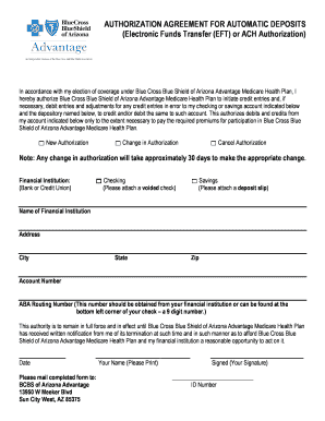 Authorization Agreement for Automatic Deposits