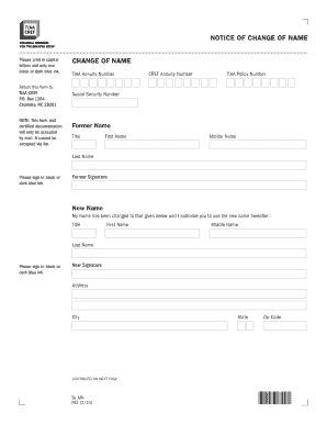 Notice of Change of Name