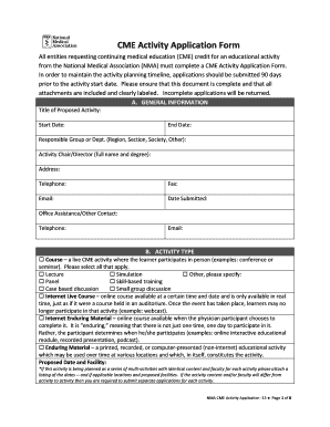 CME Activity Application Form - National Medical Association - nmanet