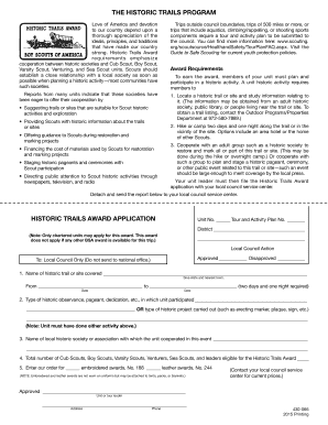 Historic Trails Award Application