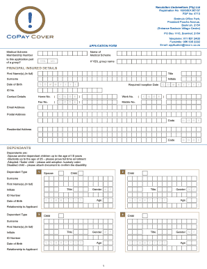 Resolution Underwriters Medical Scheme Application Form
