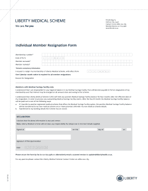 Liberty Medical Scheme Resignation Form