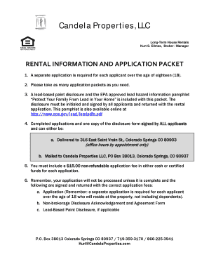 Colorado Rental Application Form