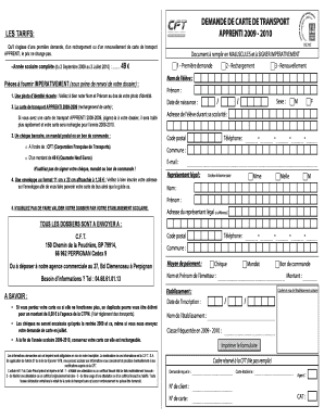 Demande de Carte de Transport