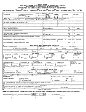 Florida Certificate of Title Application