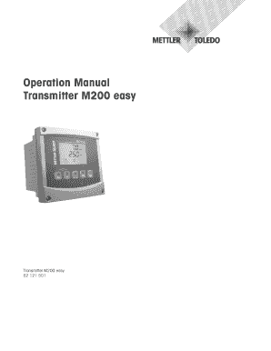 User manual template - m200 mettler toledo manual