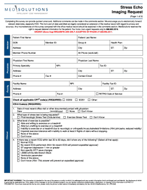 Stress Echo Imaging Request Form