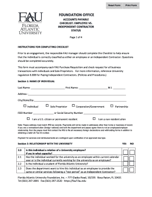 Employee vs. Independent Contractor Checklist