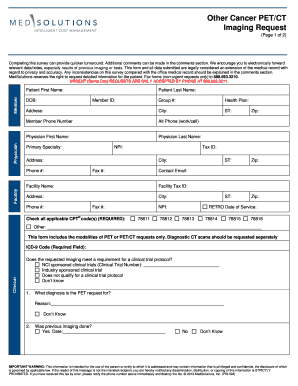 Other Cancer PET/CT Imaging Request