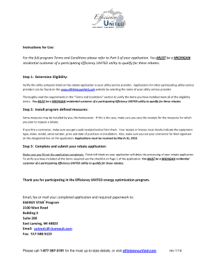 Michigan Energy Star Rebate Application