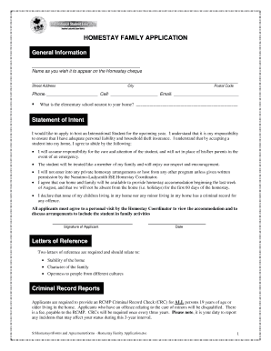 Homestay Family Application Form