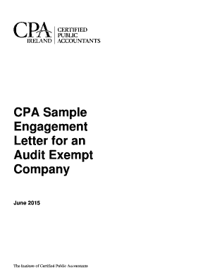 Letter of engagement template - CPA Sample Engagement Letter for an Audit Exempt Company