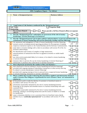AML Compliance Report – Tax Adviser