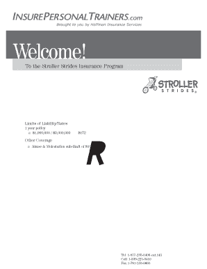 Stroller Strides Insurance Program Application