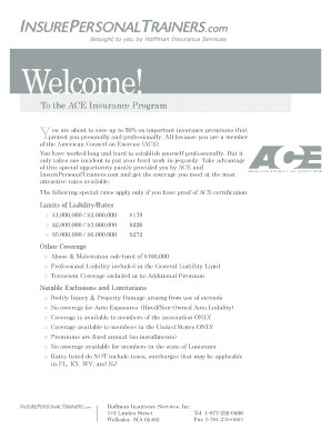 ACE Insurance Program Application