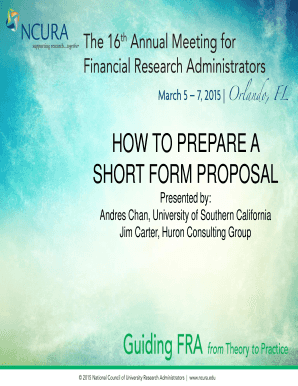 HOW TO PREPARE A SHORT FORM PROPOSAL - Huron Consulting Group