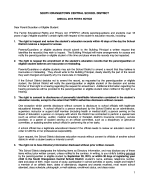 FERPA Notice Form