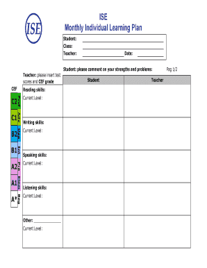 Monthly Individual Learning Plan