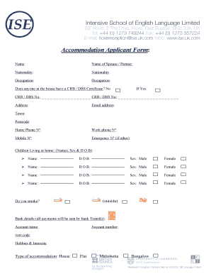 Accommodation Applicant Form