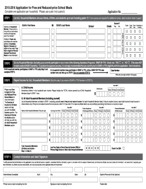 2015-2016 Application for Free and Reduced-Price School Meals