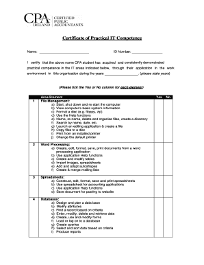 Certificate of Practical IT Competence